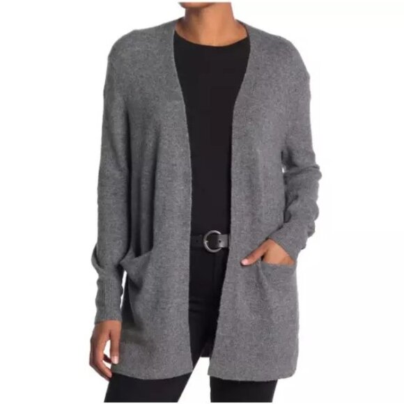 Madewell Gray Open Front Wool Alpaca Cozy Walker Cardigan w Pockets Size XS - Picture 1 of 8